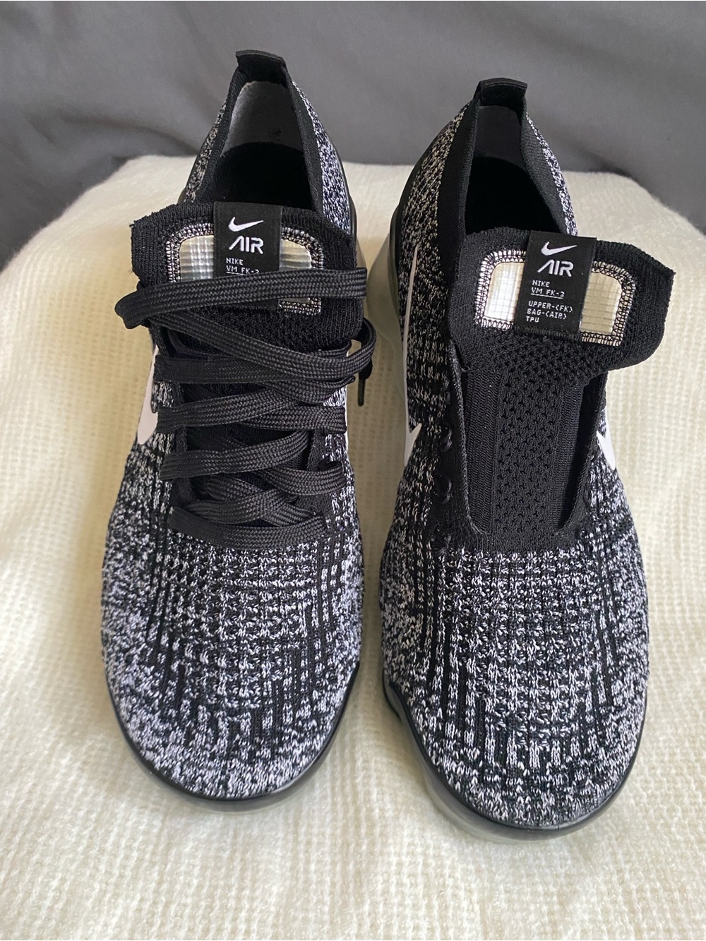 Nike Women’s VaporMax Flyknit Sneakers - Black & White Streetwear - Picture 4 of 9